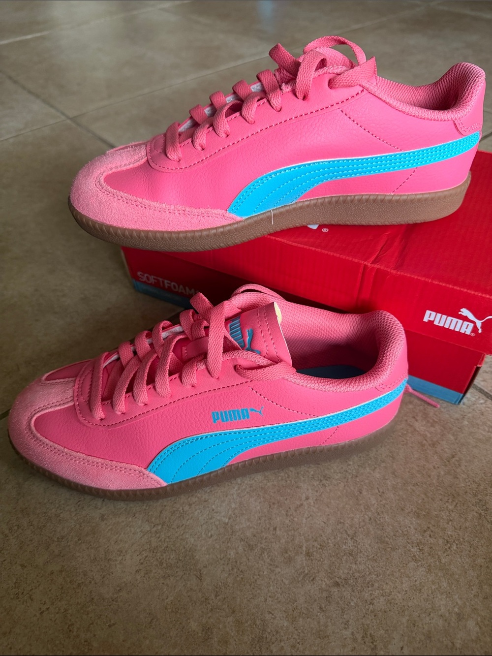 Puma Pink and Blue Athletic Sneakers